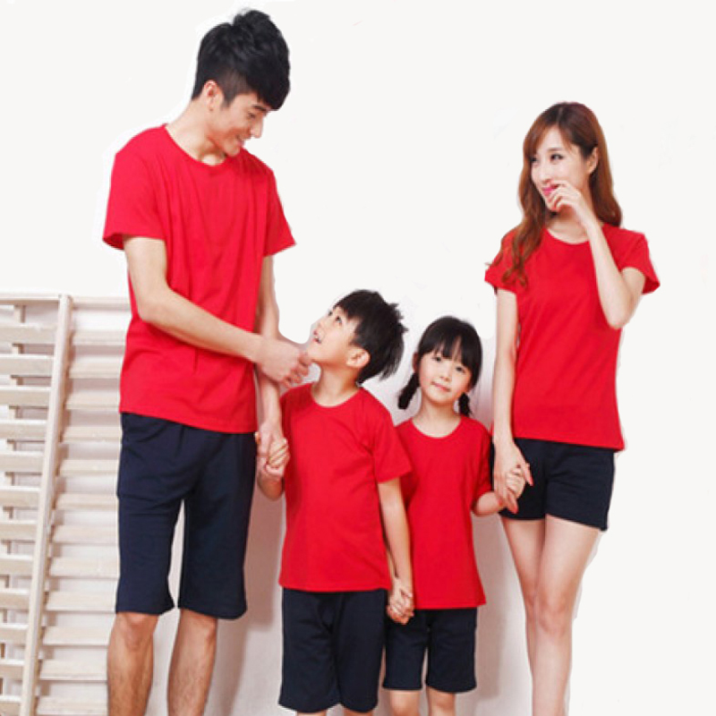 áo thun trơn đỏ gia đình